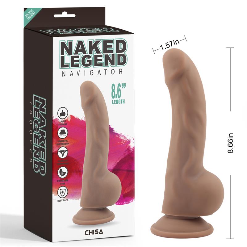 CHISA - NAVIGATO DILDO SILICONA LÍQUIDA 8.6 - 22CM MARRÓN