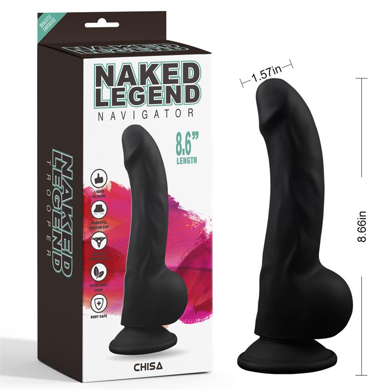 CHISA - NAVIGATO DILDO SILICONA LÍQUIDA 8.6 - 22CM NEGRO