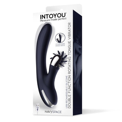 INTOYOU - NAVYSPACE VIBRADOR CON LENGUAS ROTADORAS AZUL