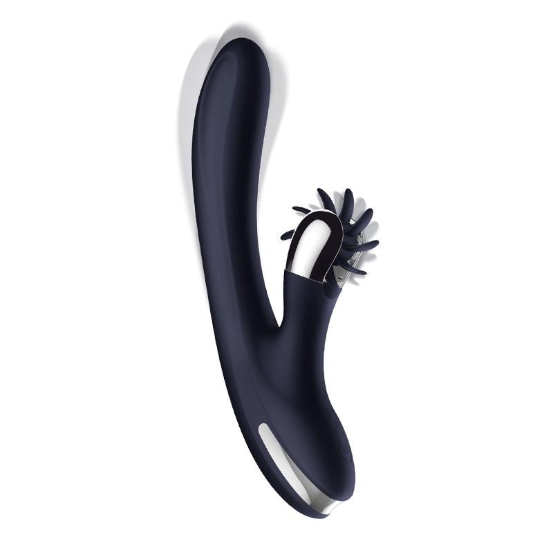 INTOYOU - NAVYSPACE VIBRADOR CON LENGUAS ROTADORAS AZUL