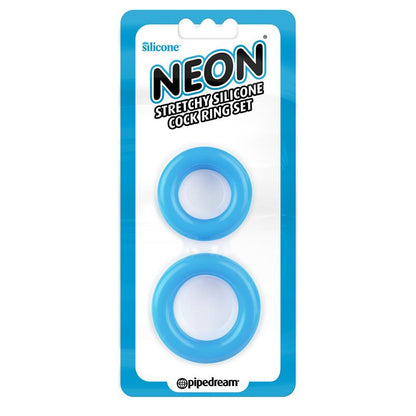NEON - SET DE ANILLOS PARA EL PENE AZUL