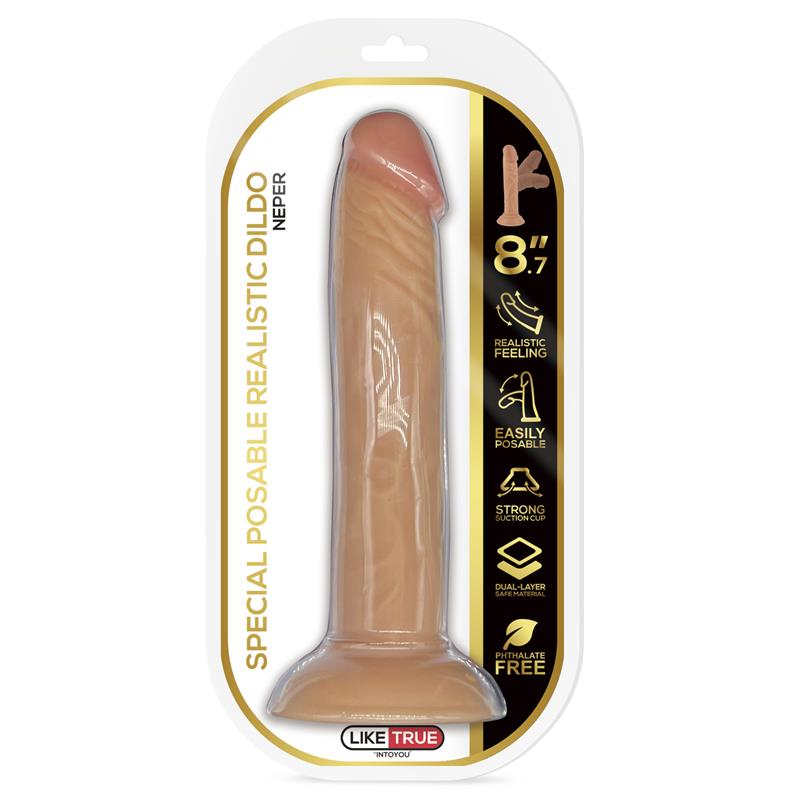 LIKETRUE - NEPER DILDO REALISTA ARTICULABLE-POSABLE 8.7 NATURAL