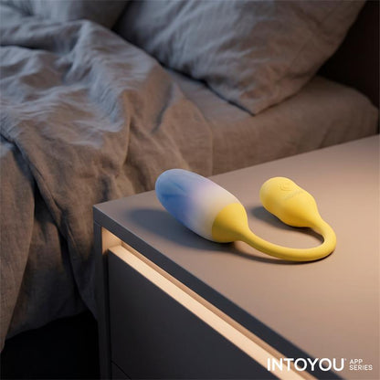 INTOYOU APP SERIES - NEXEGG HUEVO VIBRADOR DOBLE CAPA SILICONA APP AMARILLO/PÚRPURA