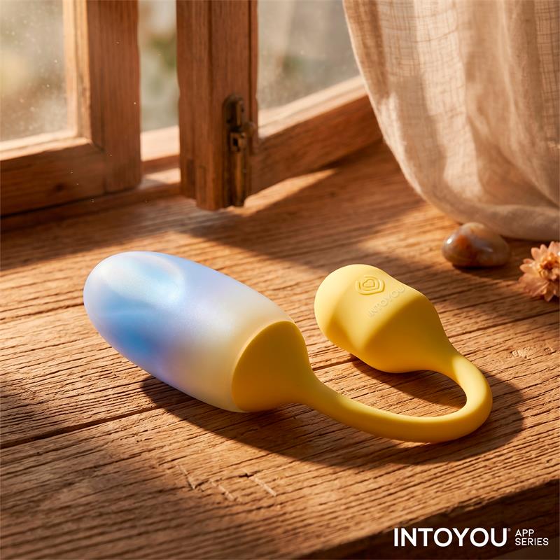 INTOYOU APP SERIES - NEXEGG HUEVO VIBRADOR DOBLE CAPA SILICONA APP AMARILLO/PÚRPURA
