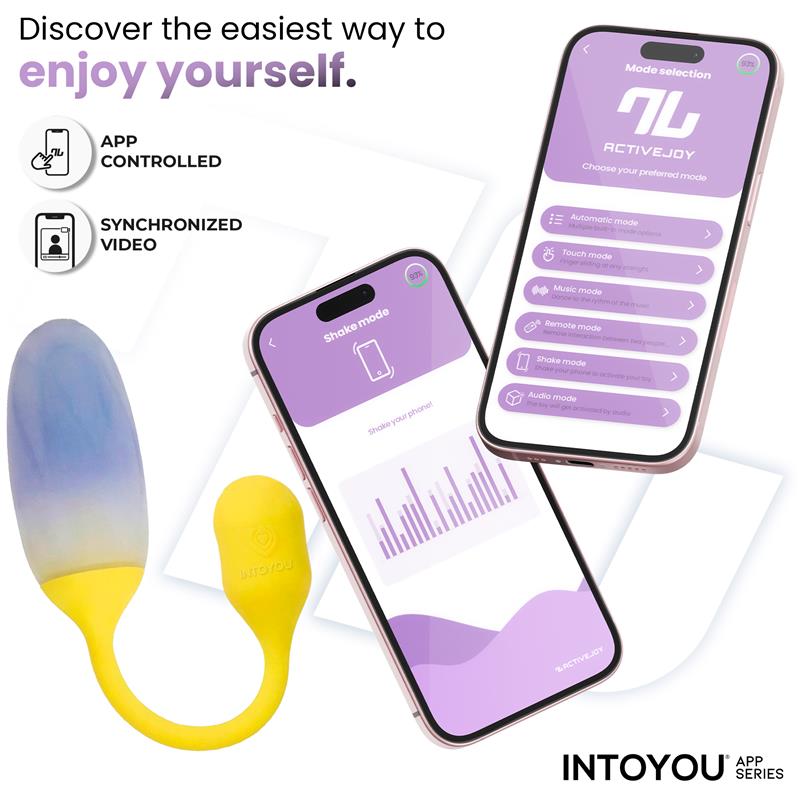 INTOYOU APP SERIES - NEXEGG HUEVO VIBRADOR DOBLE CAPA SILICONA APP AMARILLO/PÚRPURA