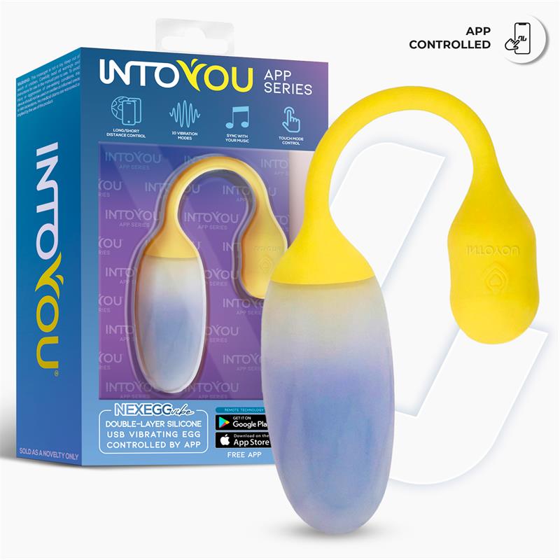 INTOYOU APP SERIES - NEXEGG HUEVO VIBRADOR DOBLE CAPA SILICONA APP AMARILLO/PÚRPURA