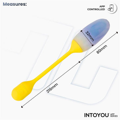 INTOYOU APP SERIES - NEXEGG HUEVO VIBRADOR DOBLE CAPA SILICONA APP AMARILLO/PÚRPURA