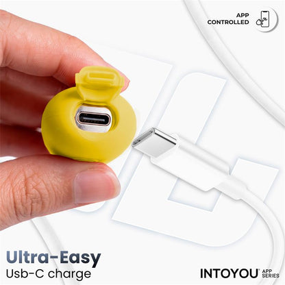 INTOYOU APP SERIES - NEXEGG HUEVO VIBRADOR DOBLE CAPA SILICONA APP AMARILLO/PÚRPURA