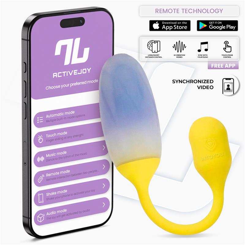 INTOYOU APP SERIES - NEXEGG HUEVO VIBRADOR DOBLE CAPA SILICONA APP AMARILLO/PÚRPURA
