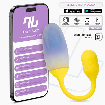 INTOYOU APP SERIES - NEXEGG HUEVO VIBRADOR DOBLE CAPA SILICONA APP AMARILLO/PÚRPURA