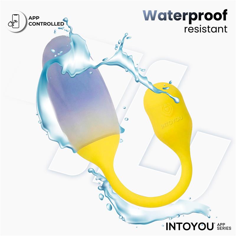 INTOYOU APP SERIES - NEXEGG HUEVO VIBRADOR DOBLE CAPA SILICONA APP AMARILLO/PÚRPURA