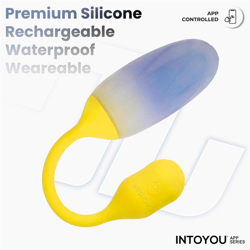 INTOYOU APP SERIES - NEXEGG HUEVO VIBRADOR DOBLE CAPA SILICONA APP AMARILLO/PÚRPURA