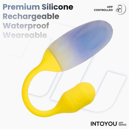 INTOYOU APP SERIES - NEXEGG HUEVO VIBRADOR DOBLE CAPA SILICONA APP AMARILLO/PÚRPURA
