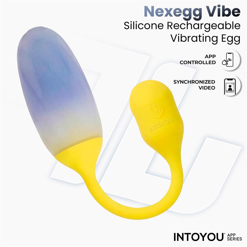 INTOYOU APP SERIES - NEXEGG HUEVO VIBRADOR DOBLE CAPA SILICONA APP AMARILLO/PÚRPURA