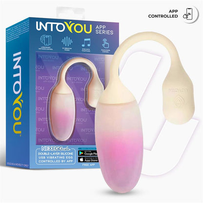 INTOYOU APP SERIES - NEXEGG HUEVO VIBRADOR SILICONA DOBLE CAPA APP BEIGE/ROSA