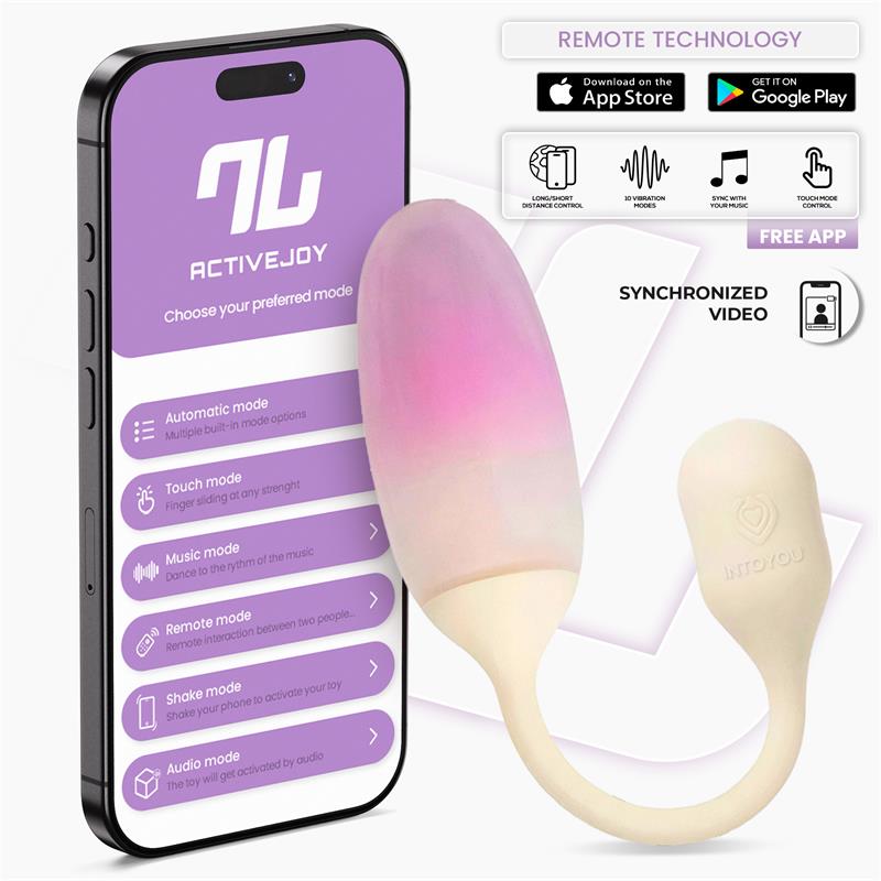 INTOYOU APP SERIES - NEXEGG HUEVO VIBRADOR SILICONA DOBLE CAPA APP BEIGE/ROSA