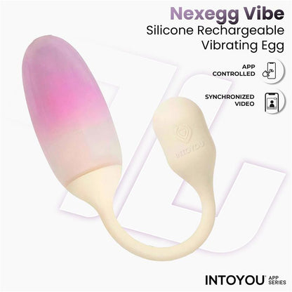 INTOYOU APP SERIES - NEXEGG HUEVO VIBRADOR SILICONA DOBLE CAPA APP BEIGE/ROSA
