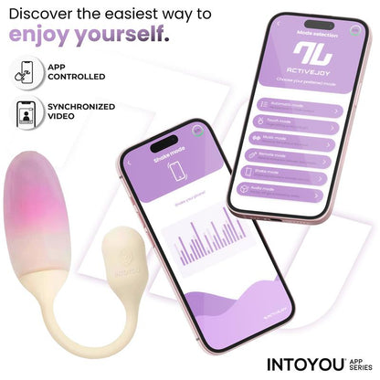 INTOYOU APP SERIES - NEXEGG HUEVO VIBRADOR SILICONA DOBLE CAPA APP BEIGE/ROSA