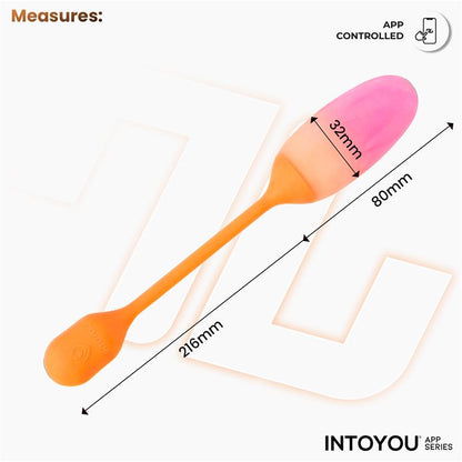 INTOYOU APP SERIES - NEXEGG HUEVO VIBRADOR SILICONA DOBLE CAPA APP NARANJA/ROSA