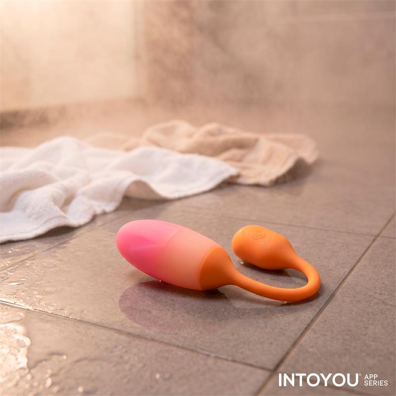 INTOYOU APP SERIES - NEXEGG HUEVO VIBRADOR SILICONA DOBLE CAPA APP NARANJA/ROSA