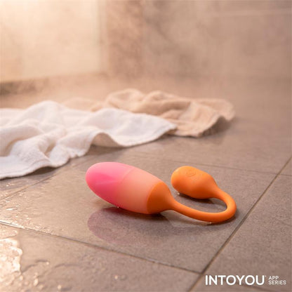 INTOYOU APP SERIES - NEXEGG HUEVO VIBRADOR SILICONA DOBLE CAPA APP NARANJA/ROSA
