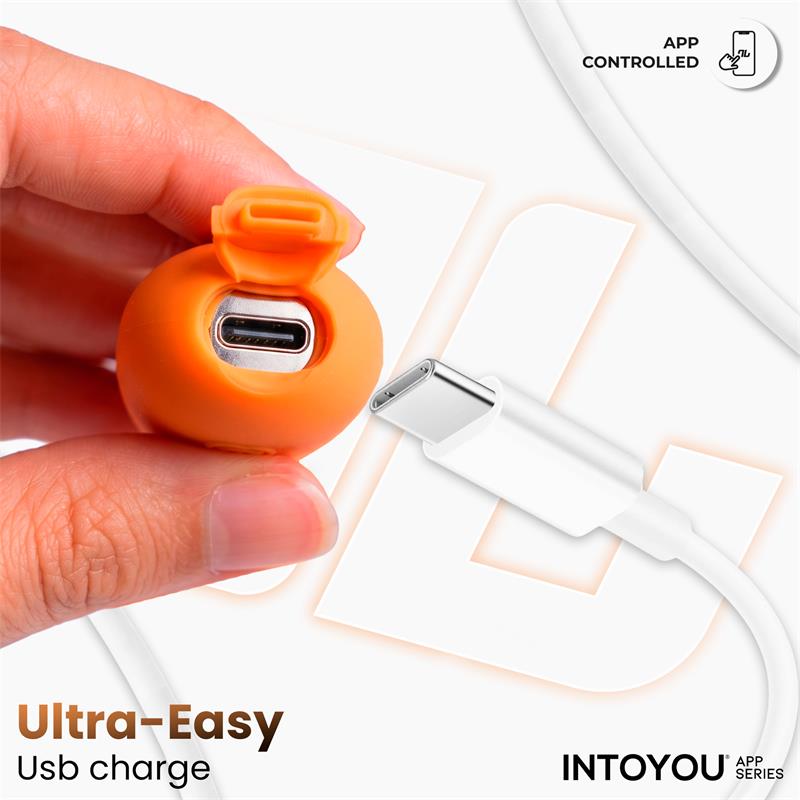 INTOYOU APP SERIES - NEXEGG HUEVO VIBRADOR SILICONA DOBLE CAPA APP NARANJA/ROSA