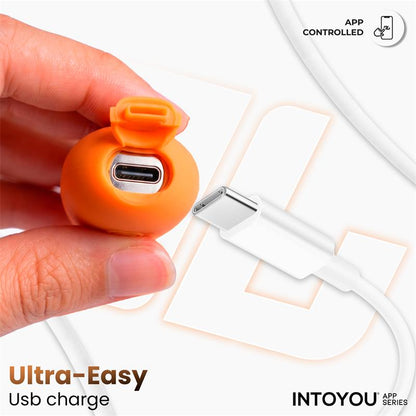 INTOYOU APP SERIES - NEXEGG HUEVO VIBRADOR SILICONA DOBLE CAPA APP NARANJA/ROSA
