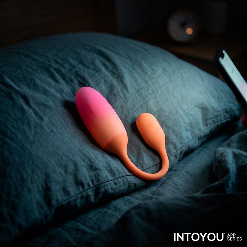 INTOYOU APP SERIES - NEXEGG HUEVO VIBRADOR SILICONA DOBLE CAPA APP NARANJA/ROSA