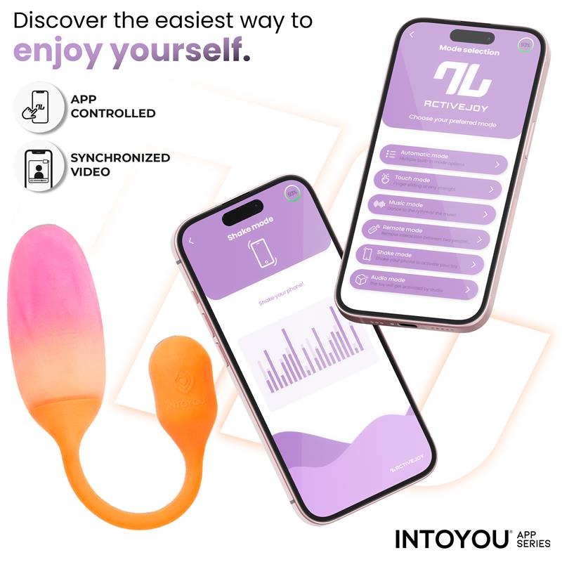 INTOYOU APP SERIES - NEXEGG HUEVO VIBRADOR SILICONA DOBLE CAPA APP NARANJA/ROSA