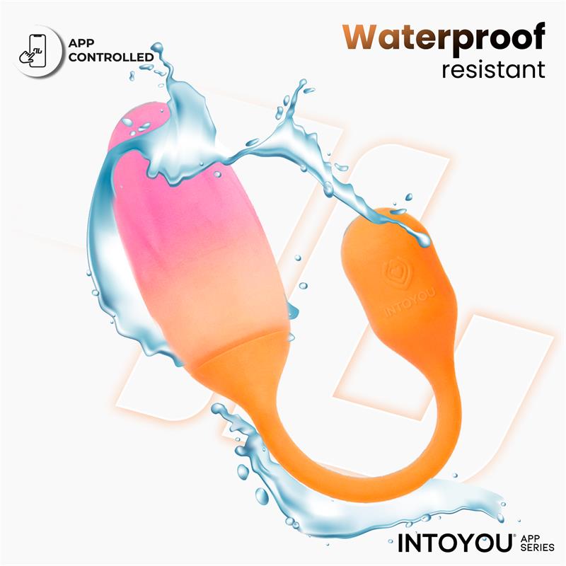 INTOYOU APP SERIES - NEXEGG HUEVO VIBRADOR SILICONA DOBLE CAPA APP NARANJA/ROSA