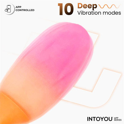 INTOYOU APP SERIES - NEXEGG HUEVO VIBRADOR SILICONA DOBLE CAPA APP NARANJA/ROSA