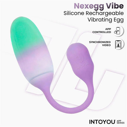 INTOYOU APP SERIES - NEXEGG HUEVO VIBRADOR SILICONA DOBLE CAPA CON APP LILA/PISTACHO