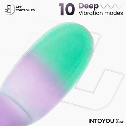INTOYOU APP SERIES - NEXEGG HUEVO VIBRADOR SILICONA DOBLE CAPA CON APP LILA/PISTACHO