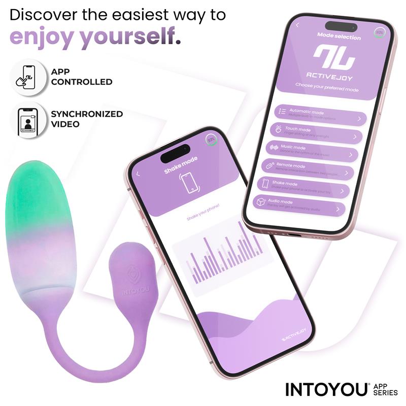 INTOYOU APP SERIES - NEXEGG HUEVO VIBRADOR SILICONA DOBLE CAPA CON APP LILA/PISTACHO