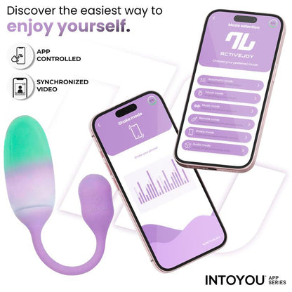INTOYOU APP SERIES - NEXEGG HUEVO VIBRADOR SILICONA DOBLE CAPA CON APP LILA/PISTACHO