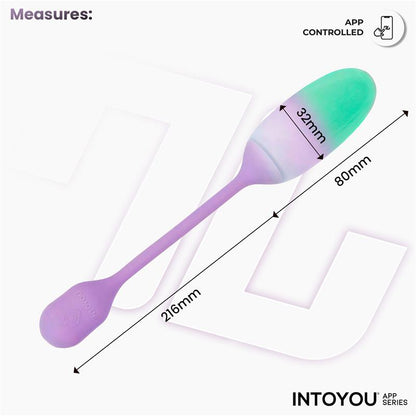 INTOYOU APP SERIES - NEXEGG HUEVO VIBRADOR SILICONA DOBLE CAPA CON APP LILA/PISTACHO