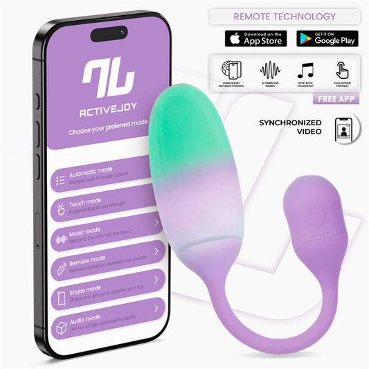 INTOYOU APP SERIES - NEXEGG HUEVO VIBRADOR SILICONA DOBLE CAPA CON APP LILA/PISTACHO