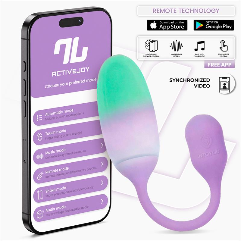 INTOYOU APP SERIES - NEXEGG HUEVO VIBRADOR SILICONA DOBLE CAPA CON APP LILA/PISTACHO