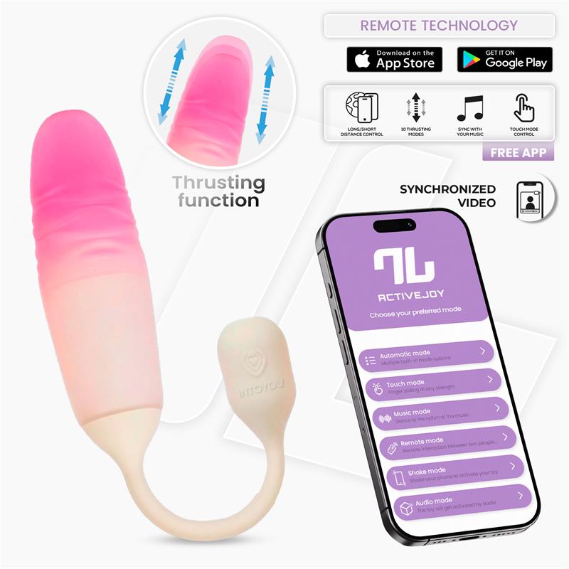 INTOYOU APP SERIES - NEXEGG MOTION HUEVO VIBRADOR CON THRUSTING APP BEIGE/ROSA