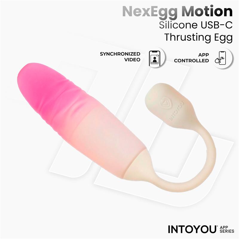 INTOYOU APP SERIES - NEXEGG MOTION HUEVO VIBRADOR CON THRUSTING APP BEIGE/ROSA
