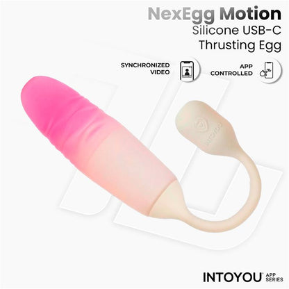 INTOYOU APP SERIES - NEXEGG MOTION HUEVO VIBRADOR CON THRUSTING APP BEIGE/ROSA