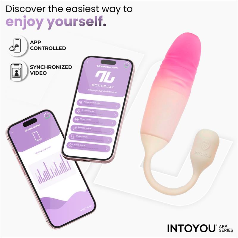 INTOYOU APP SERIES - NEXEGG MOTION HUEVO VIBRADOR CON THRUSTING APP BEIGE/ROSA