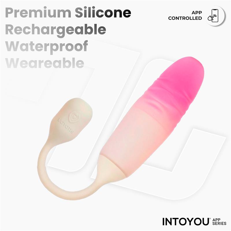 INTOYOU APP SERIES - NEXEGG MOTION HUEVO VIBRADOR CON THRUSTING APP BEIGE/ROSA