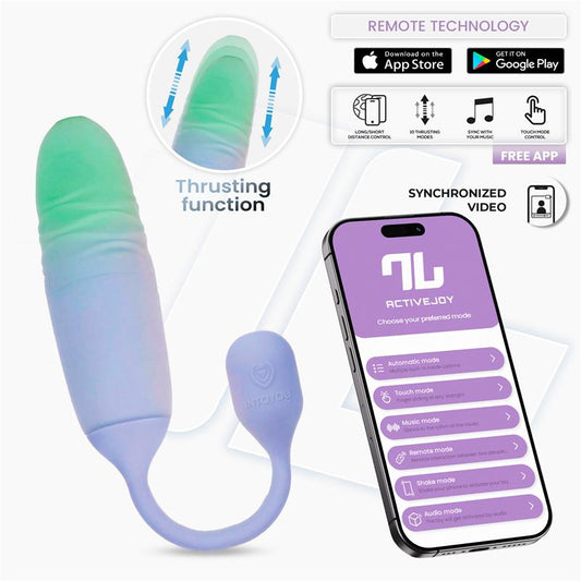 INTOYOU APP SERIES - NEXEGG MOTION HUEVO VIBRADOR CON THRUSTING APP LILA/PISTACHO