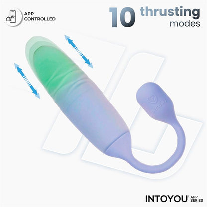 INTOYOU APP SERIES - NEXEGG MOTION HUEVO VIBRADOR CON THRUSTING APP LILA/PISTACHO