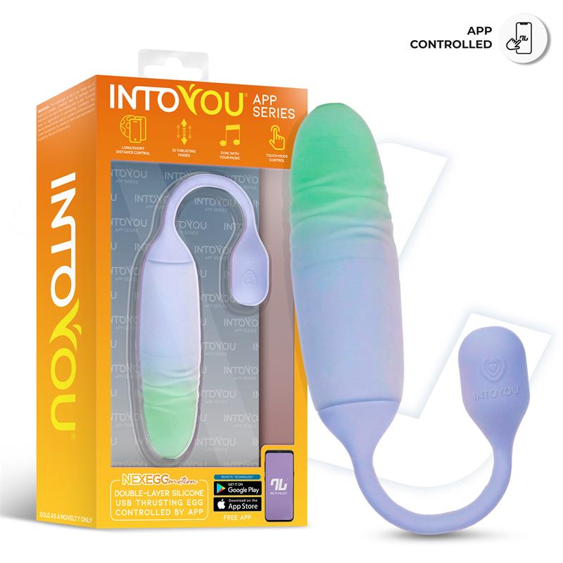 INTOYOU APP SERIES - NEXEGG MOTION HUEVO VIBRADOR CON THRUSTING APP LILA/PISTACHO