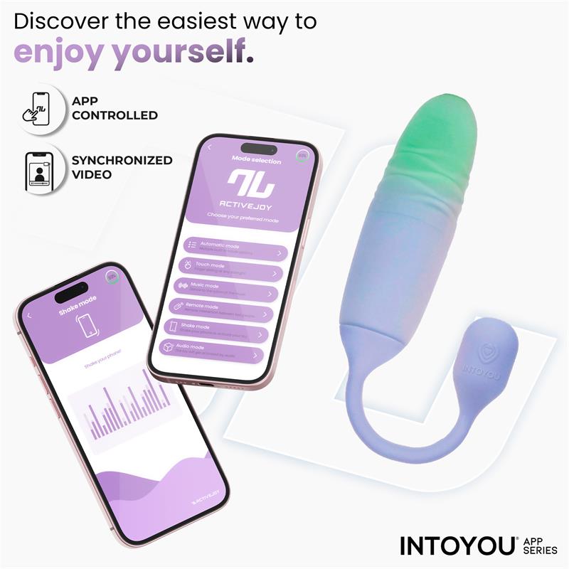 INTOYOU APP SERIES - NEXEGG MOTION HUEVO VIBRADOR CON THRUSTING APP LILA/PISTACHO