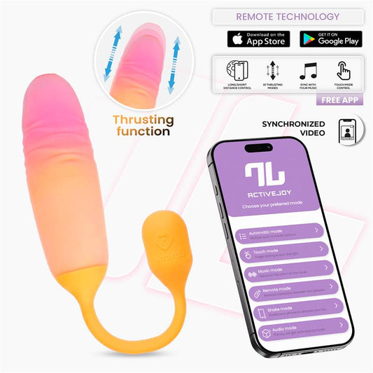 INTOYOU APP SERIES - NEXEGG MOTION HUEVO VIBRADOR CON THRUSTING APP NARANJA/ROSA