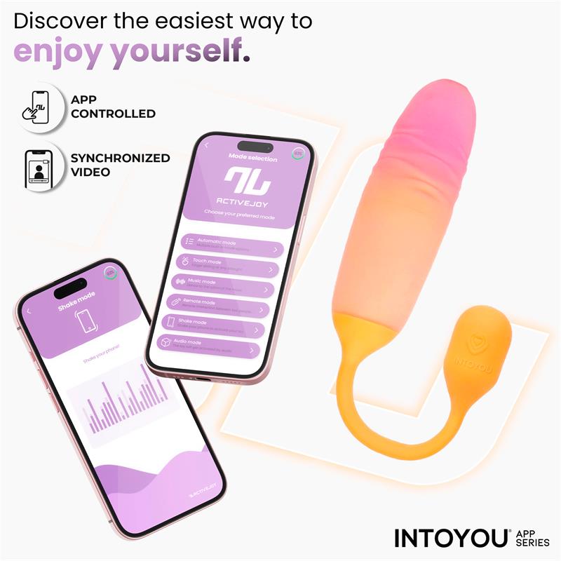 INTOYOU APP SERIES - NEXEGG MOTION HUEVO VIBRADOR CON THRUSTING APP NARANJA/ROSA