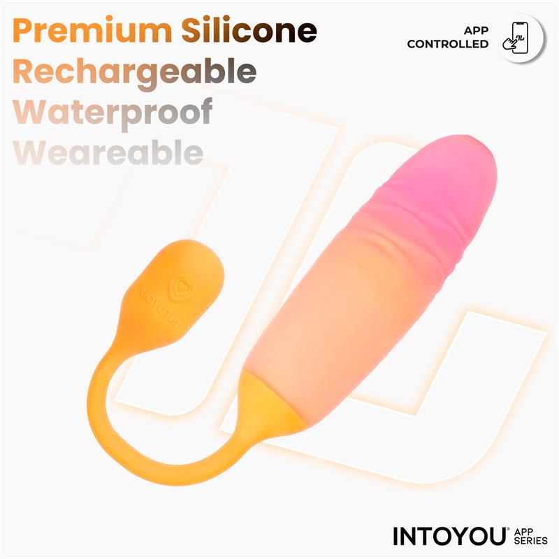 INTOYOU APP SERIES - NEXEGG MOTION HUEVO VIBRADOR CON THRUSTING APP NARANJA/ROSA